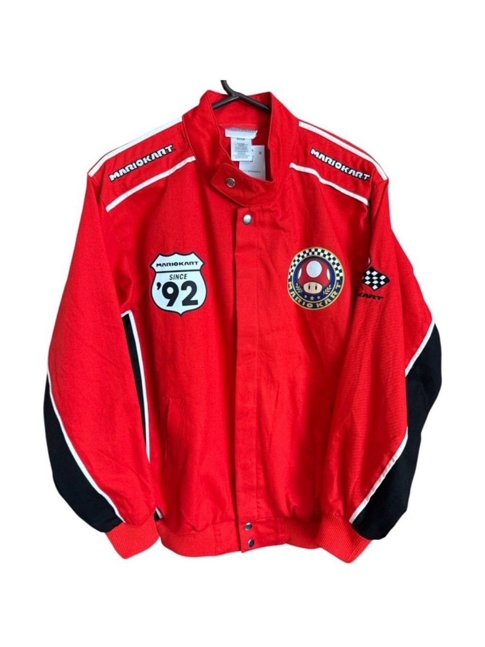 Nintendo Red and Black Mario Kart Racing Jacket canvas size small
